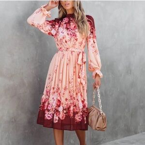 Vici Floral Pleated Dress